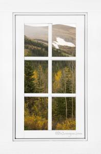 For Immediate Release New Scenic Autumn Glacier View Through A White Window 